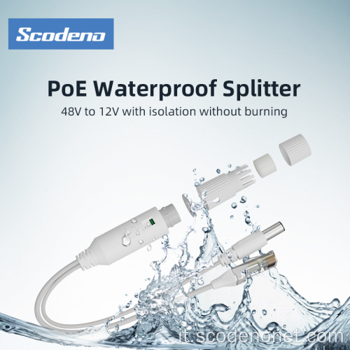 Splitter PoE impermeabile da DC12V a DC48V al miglior prezzo per telecamera AP/IPC
